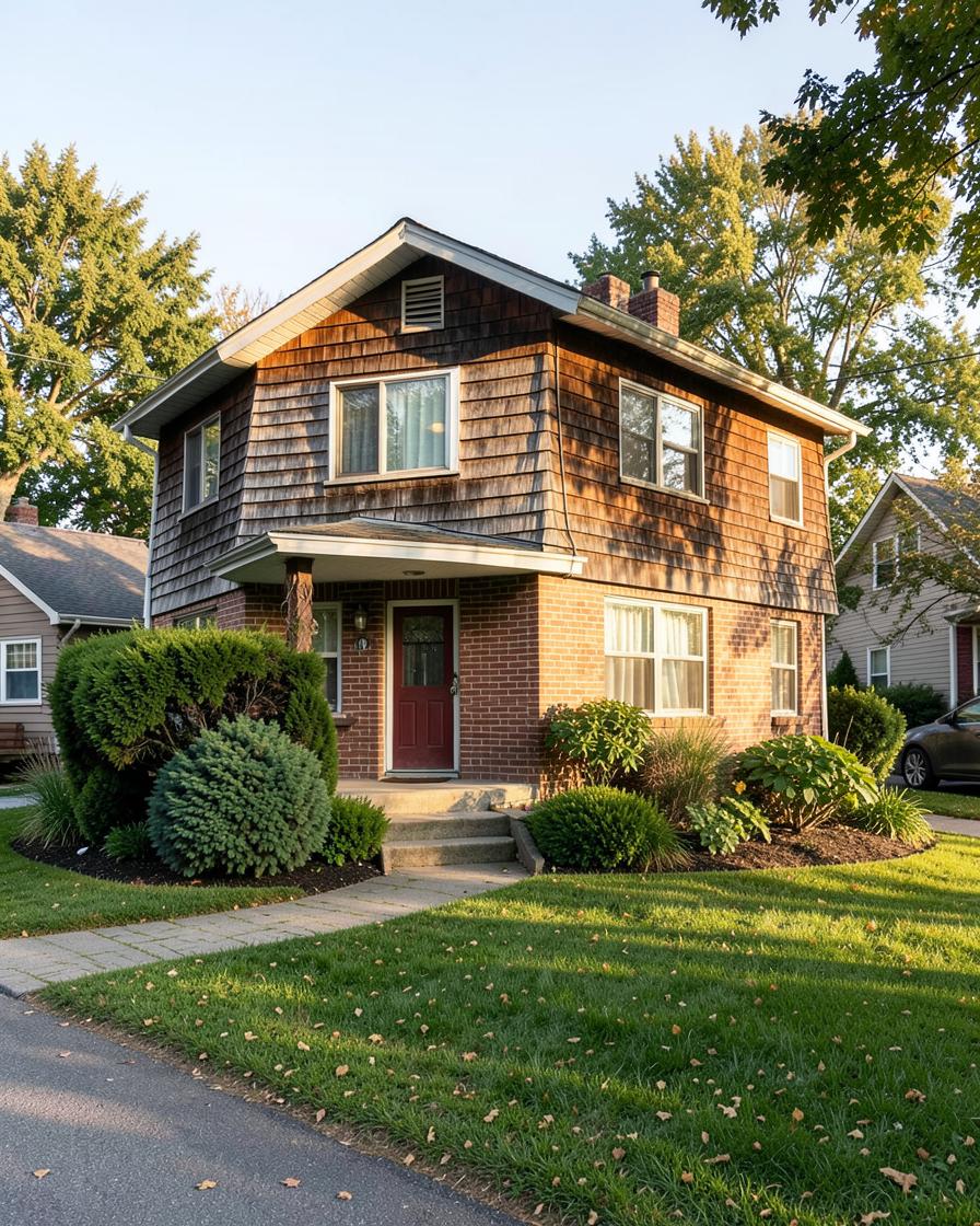 A cedar and brick mid-century home in Westerville, Ohio